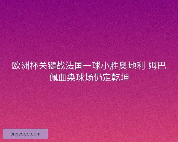 欧洲杯关键战法国一球小胜奥地利 姆巴佩血染球场仍定乾坤 欧洲杯关键战法国一球小胜奥地利 姆巴佩血染球场仍定乾坤