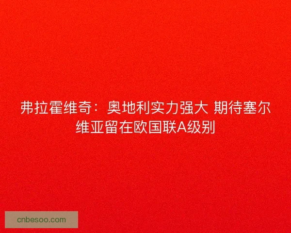弗拉霍维奇：奥地利实力强大 期待塞尔维亚留在欧国联A级别