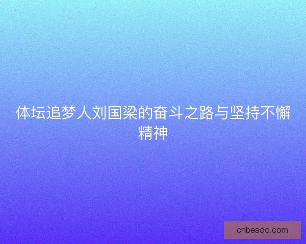 体坛追梦人刘国梁的奋斗之路与坚持不懈精神